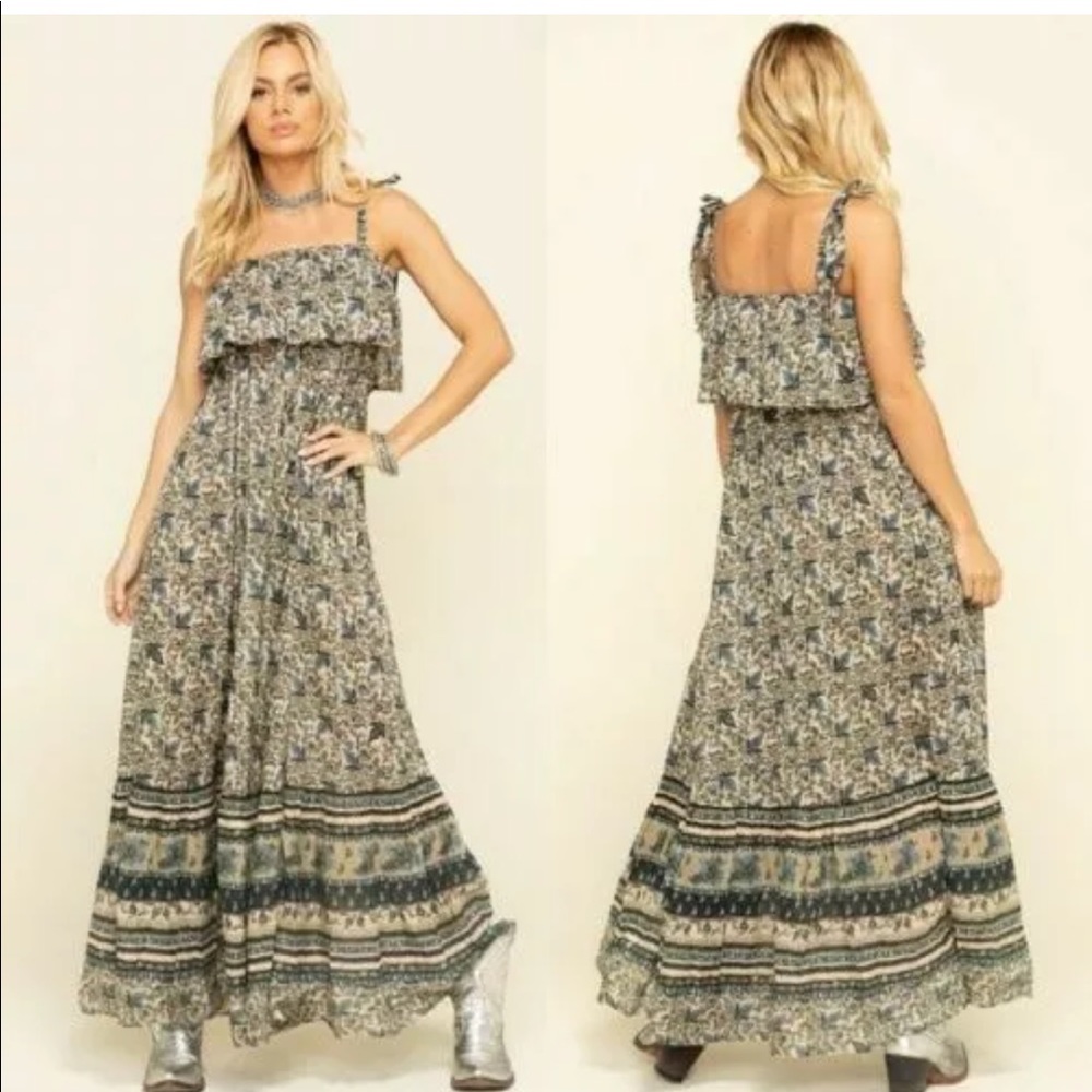 Free People Tangier Babydoll Midi Dress EUC